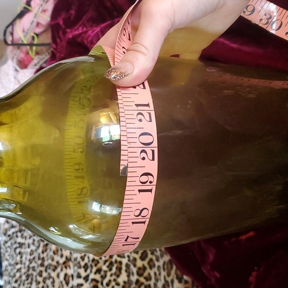 Antique Olive Green Glass Floor vase - Picture 10 of 14